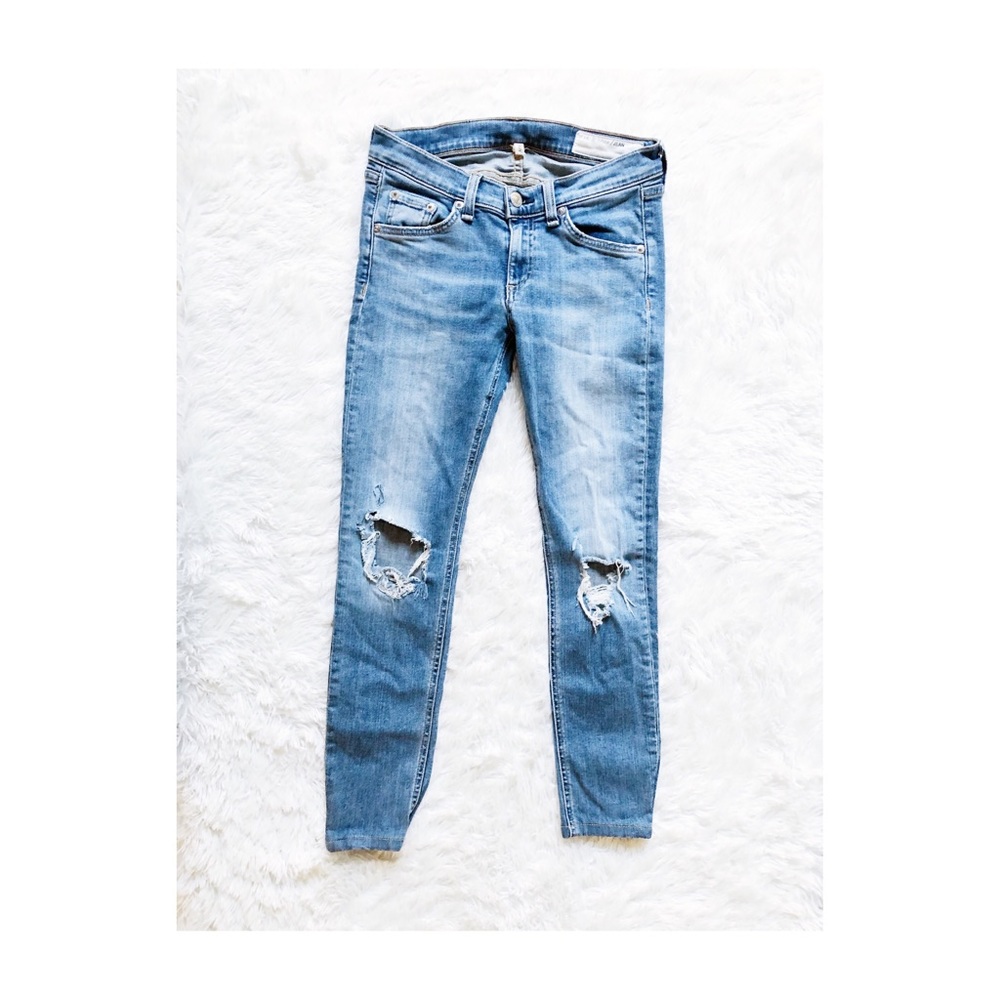Rag & Bone Ripped Denim Jeans Ripped Capri sz25 - Picture 2 of 7